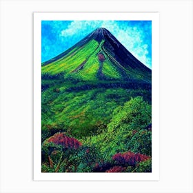 Arenal Volcano National Park Costa Rica Pointillism Art Print