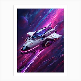 Spaceship In Space 1 Art Print