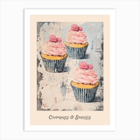 Cupcakes & Smiles Retro Poster 2 Art Print