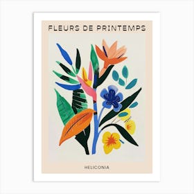 Spring Floral French Poster  Heliconia 2 Art Print