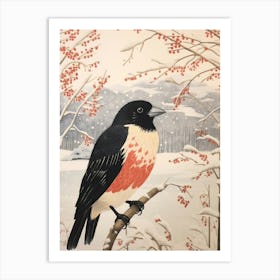 Bird Illustration Raven 4 Art Print