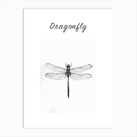 B&W Dragonfly Poster Art Print