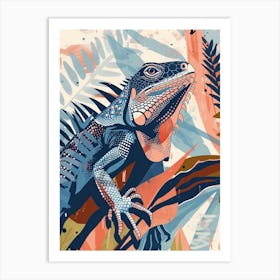 Blue Iguana Modern Illustration 6 Art Print