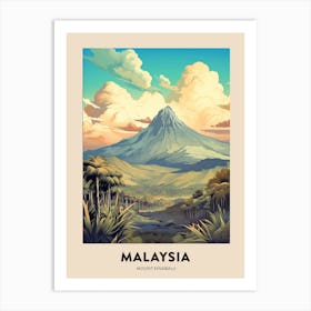 Mount Kinabalu Malaysia Vintage Hiking Travel Poster Art Print