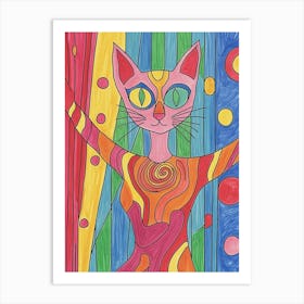 Colorful Cat 21 Art Print