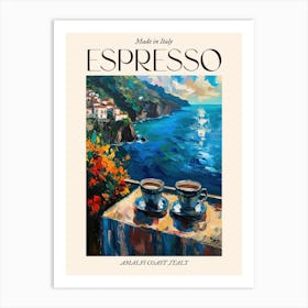 Amalfi Coast Espresso Made In Italy 4 Poster Art Print
