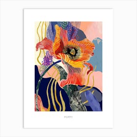 Colourful Flower Illustration Poster Poppy 2 Art Print