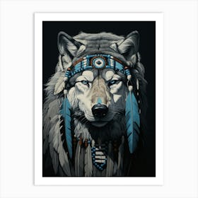 Arctic Wolf Native American 3 Art Print