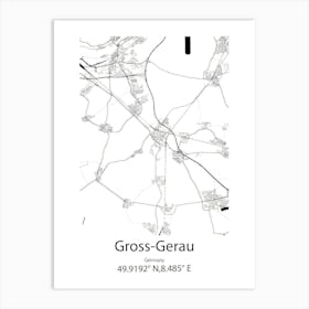 Gross Gerau,Germany Minimalist Map Art Print