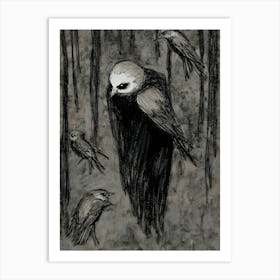 Owls In The Woods Art Print