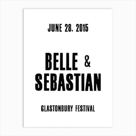Belle & Sebastaian 2015 Concert Poster Art Print