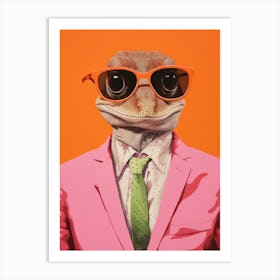 Gecko In A Suit Art Print