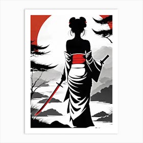 Japanese Geisha Girl 1 Art Print