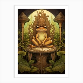 Wood Frog On A Throne Storybook Style 1 Art Print