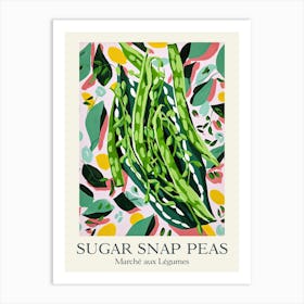Marche Aux Legumes Sugar Snap Peas Summer Illustration 3 Art Print