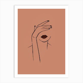 Woman Covering Her Face Art Print