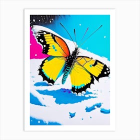 Butterfly In Snow Andy Warhol Inspired 1 Art Print