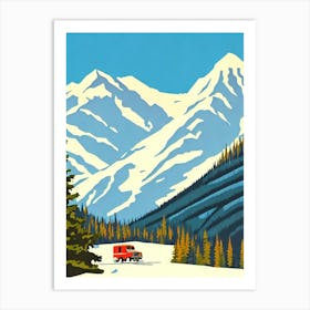 Kicking Horse 3, Canada Midcentury Vintage Skiing Poster Art Print