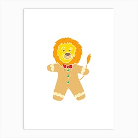 Gingerbread Lion, Fun Circus Animal, Cake, Biscuit, Sweet Treat Print, Portrait Art Print