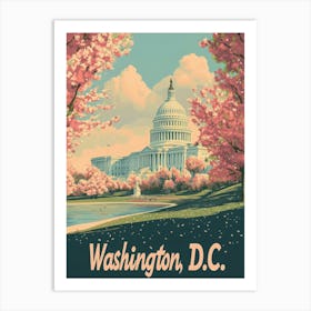 Aihrgdesign A Classic 1960s Travel Poster For Washington DC 1 Art Print