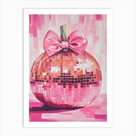 Pink Pumpkin With Bow Art Print