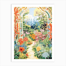 Giverny Gardens France Modern Illustration  Art Print