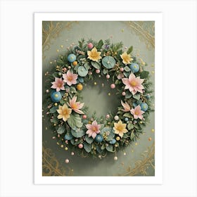 Floral Wreath no2 Art Print