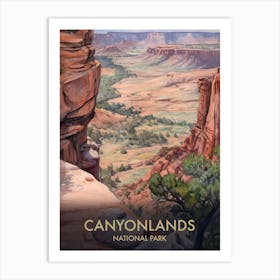 Canyonlands National Park Watercolour Vintage Travel Poster 4 Art Print