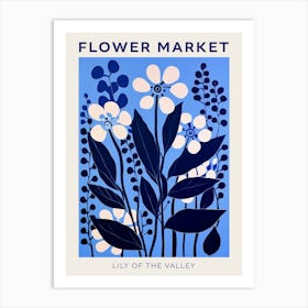 Blue Flower Market Poster Lily Of The Valley 1 Art Print