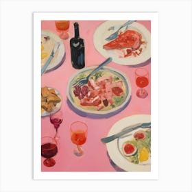 Pink Food Art Maximalist Kitchen Art Print