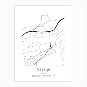 Nazarje,Slovenia Minimalist Map Affiche