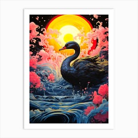 Swan Japanese Art Print