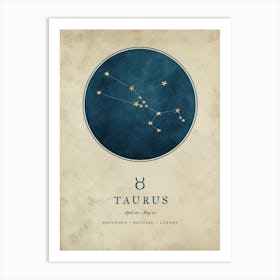 Astrology Constellation and Zodiac Sign of Taurus  Art Print