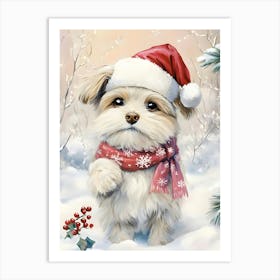 Santa Dog 1 Art Print