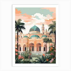 The Great Mosque Of Cordoba   Cordoba, Spain   Cute Botanical Illustration Travel 2 Art Print