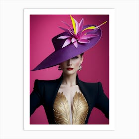 Woman In A Purple Hat Art Print