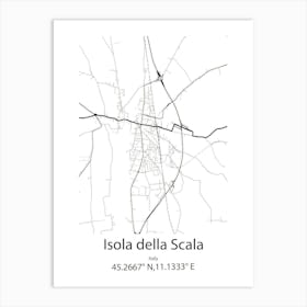 Isola Della Scala,Italy Minimalist Map Art Print