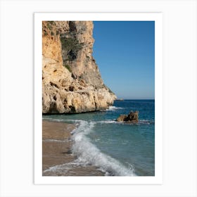 Cliffs and waves on the Mediterranean coast Art Print