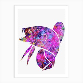 Animal Negative Space ― Betta Fish Purple Art Print