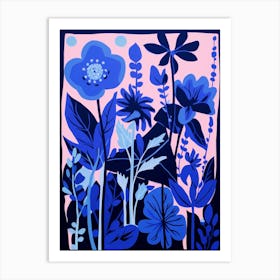 Blue Flower Illustration Bluebell 3 Art Print