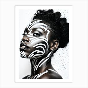 Mural Photo Of Beautiful Black Woman 2 Art Print