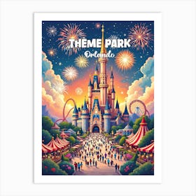 Theme Park Orlando Art Print