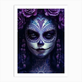 Female La Catrina Skull Face Art Print
