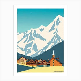 Engelberg, Switzerland Midcentury Vintage Skiing Poster Art Print