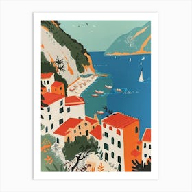 Travel Poster Happy Places Amalfi Coast 2 Art Print