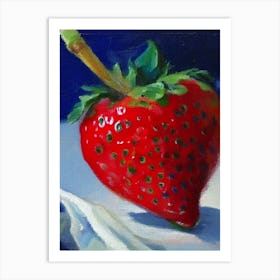 A Single Strawberry, Fruit, Impressionism Cezanne Art Print