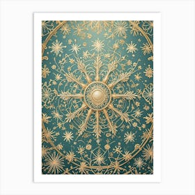 Golden Snowflake Art Print