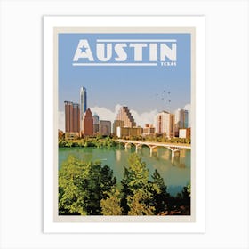 Austin Texas Travel Poster Art Print