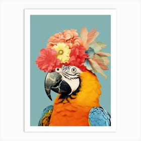 Bird With A Flower Crown Macaw 3 Art Print