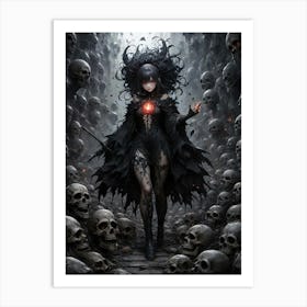 Scary Horror Witch with cleavage art #3 Art Print